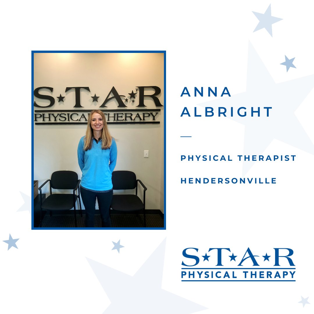 STAR Physical Therapy (@starpt4u) on Twitter photo Meet the STAR team! 🎉
Anna Albright is a #PhysicalTherapist at our #Hendersonville clinic! She has lived in the Nashville area most of her life and is proud to call it home. She obtained her Doctorate in Physical Therapy in 2023 from <a href="/wku/">Western Kentucky University</a>. Meet the STAR team! 🎉
Anna Albright is a #PhysicalTherapist at our #Hendersonville clinic! She has lived in the Nashville area most of her life and is proud to call it home. She obtained her Doctorate in Physical Therapy in 2023 from <a href="/wku/">Western Kentucky University</a>.
