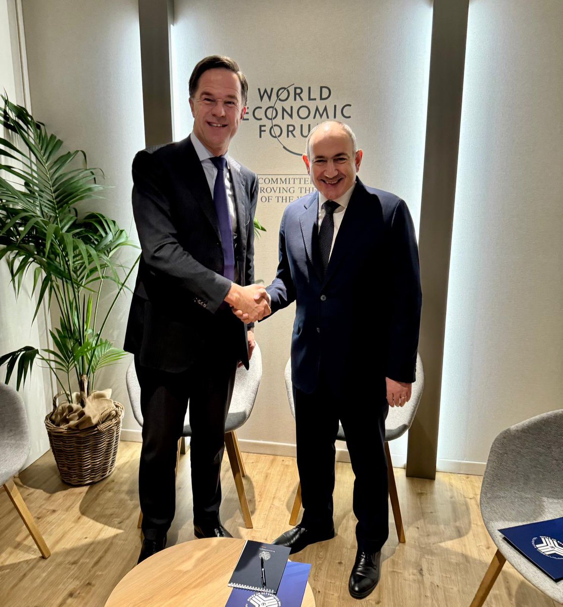 Mark Rutte (@secmarkrutte) on Twitter photo Good discussion with PM <a href="/NikolPashinyan/">Nikol Pashinyan</a> in Davos on continuing #NATO - #Armenia dialogue and cooperation. The South Caucasus region is important for our global security. I encourage efforts to promote enduring peace between 🇦🇲 and 🇦🇿. Good discussion with PM <a href="/NikolPashinyan/">Nikol Pashinyan</a> in Davos on continuing #NATO - #Armenia dialogue and cooperation. The South Caucasus region is important for our global security. I encourage efforts to promote enduring peace between 🇦🇲 and 🇦🇿.