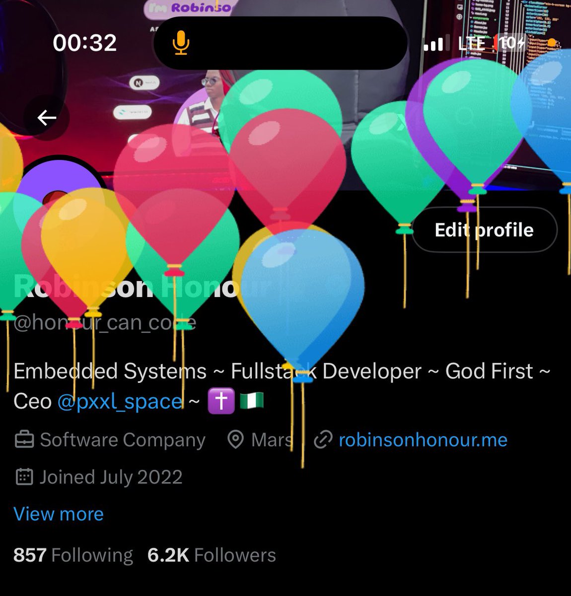 honour_can_code's tweet photo. It’s balloon day, send funds https://t.co/R0sBwCG1wx