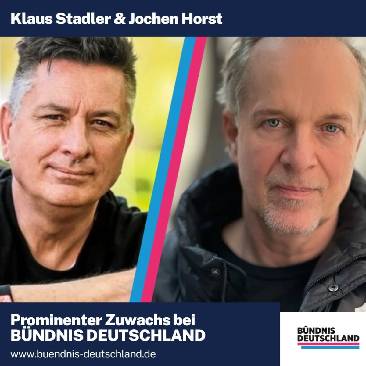marioladdey's tweet photo. Der bekannte Schauspieler Jochen Horst (63) und der Unternehmer und Influencer Klaus Stadler (57) sind im Dezember BÜNDNIS DEUTSCHLAND beigetreten. https://t.co/wTF6sSgp3s