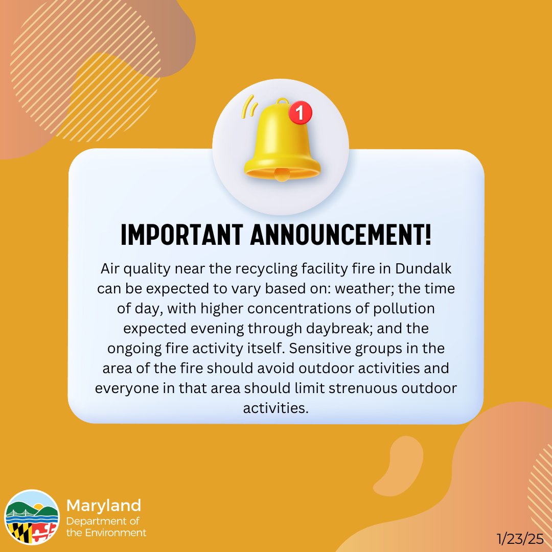 To see current air quality conditions please visit: tinyurl.com/MDEcurrentair