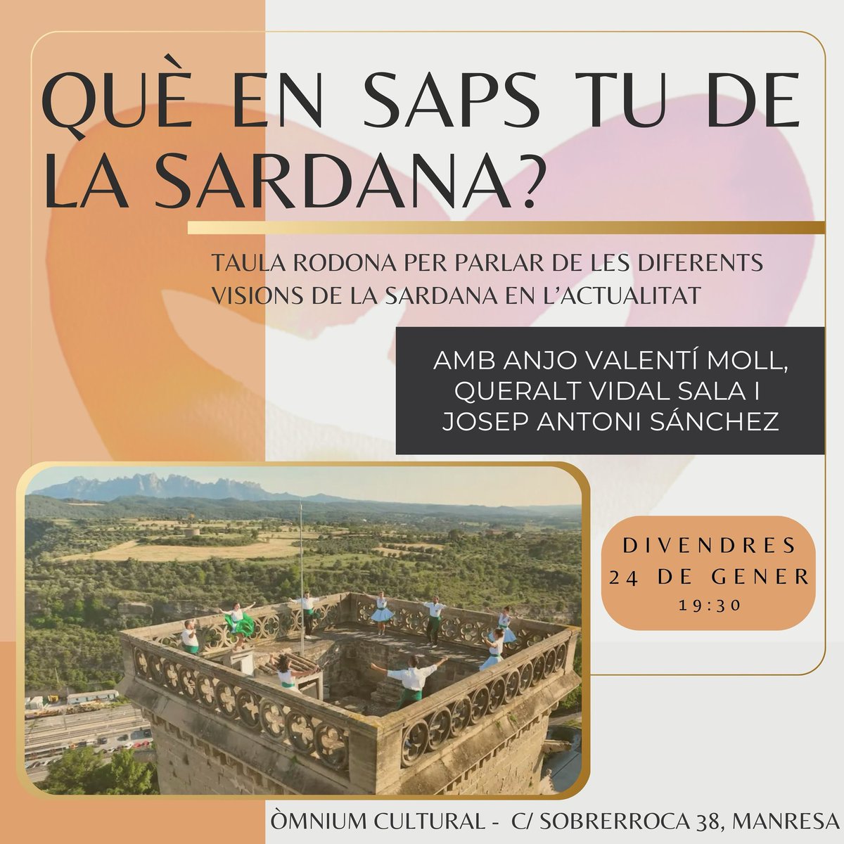 🧡 Ens hi acompanyes? Demà a les 19:30 al local <a href="/OmniumBages/">Òmnium Bages-Moianès</a> amb la participació d’ <a href="/anjovalenti/">Anjo Valentí Moll</a>, <a href="/queraltvidals/">Queralt Vidal Sala</a> i Josep Antoni Sánchez Martínez, moderat per <a href="/SILVZS/">Sílvia Sanfeliu 🎗</a>