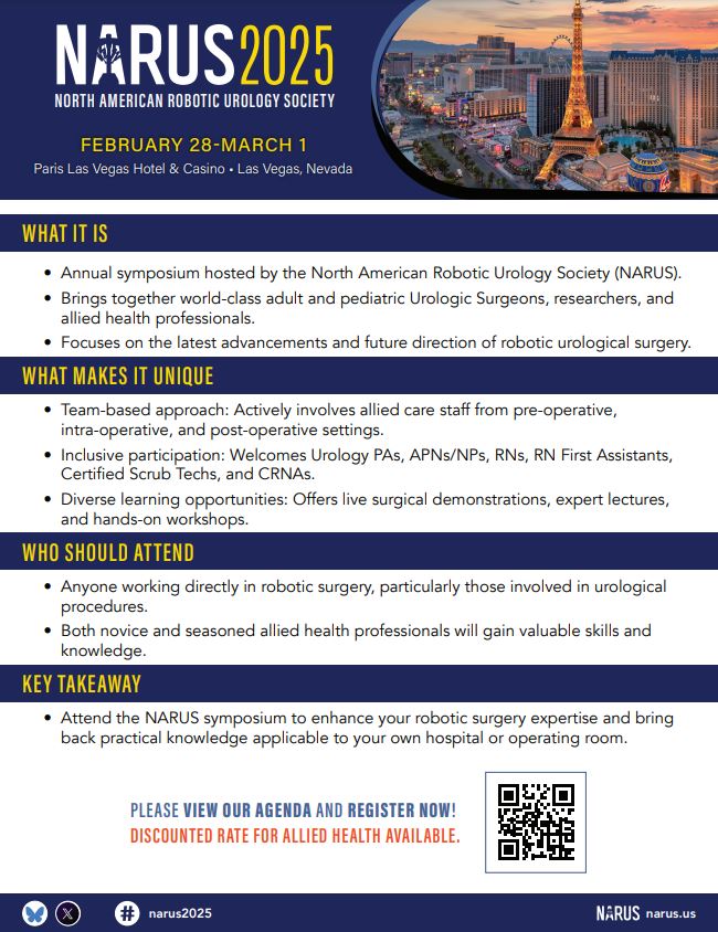 HackensackUMC Department of Urology (@humcurology) on Twitter photo Will we see you there? <a href="/RoboUro/">North American Robotic Urology Society | NARUS</a> FEB 28 - MAR 1 in VEGAS! Will we see you there? <a href="/RoboUro/">North American Robotic Urology Society | NARUS</a> FEB 28 - MAR 1 in VEGAS!