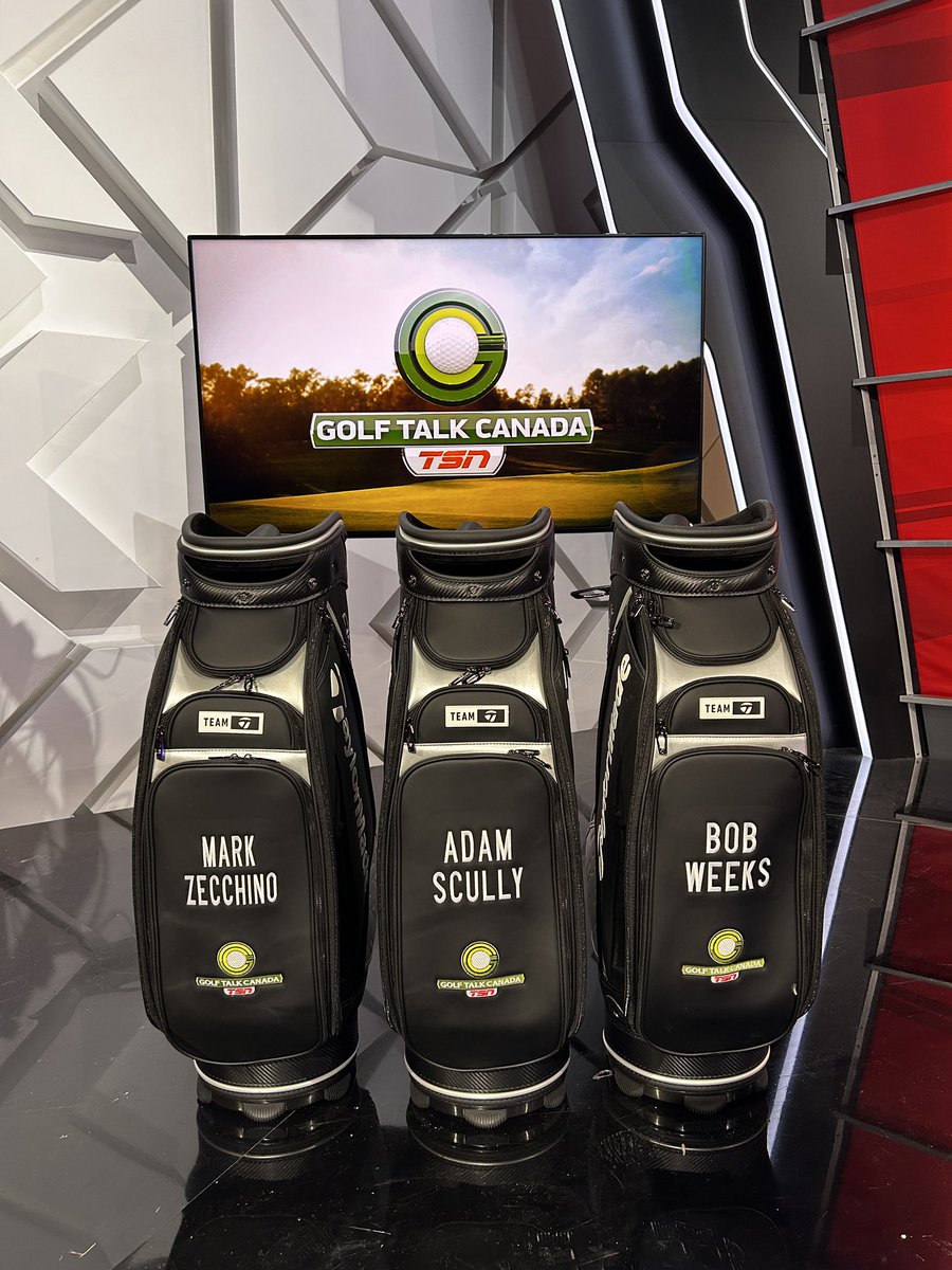 GolfTalkCanada's tweet image. New @TaylorMadeCA staff bags mean one thing: we’re back LIVE next week!!! Our 2025 season officially kicks off with two hours of live radio Monday at 10am on the TSN Radio Network!
.
@ZeeManGolf / @BobWeeksTSN & @adam_scully are SO excited to be back for another season of GTC!