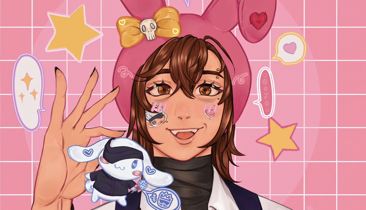 Shinjilkari's tweet photo. Hii my meloyao and cinnatoru 

#jjk #ocart #gogui #ocxcanon 
Idk uh gojo fan girls dont eat me live #gojosatoru https://t.co/kIBb3ZXPCq