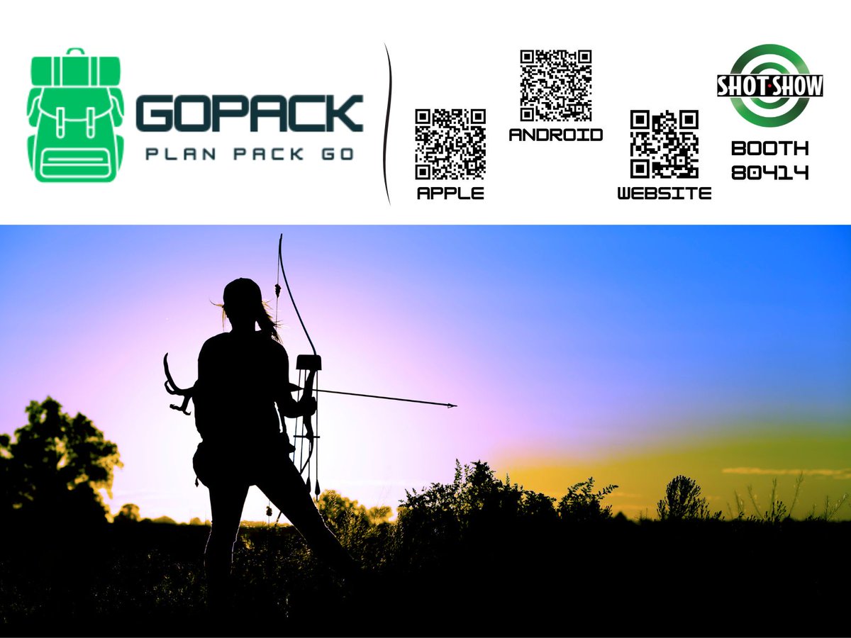 GOPACKAPP's tweet photo. Ready to Elevate your next adventure with complete trip and gear management? Scan the QR code and download the app today. For a demo, stop by Ceasers Palace Las Vegas Booth 80414 at Shot Show. Improve your game w/AI-generated personalized packing and gear insights. @nssfshotshow https://t.co/quXTLpifbv
