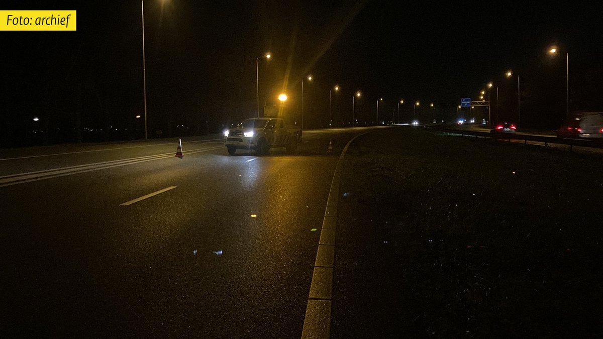 Brandende vrachtwagen op A7 richting Heerenveen