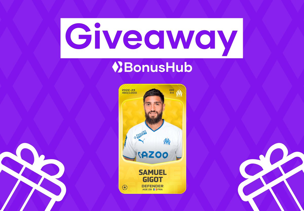 🎁GIVEAWAY🎁

Win a Samuel Gigot Limited Card! 🃏🇫🇷

How to enter:
1️⃣ Follow us✅ <a href="/BonusHub_/">BonusHub</a> 
2️⃣ Like &amp; RT❤️🔄
3️⃣ Join our Discord: discord.gg/xJGPFhaWhZ

We’re organizing 10 Giveaways in 2 weeks, so make sure to not miss a single one!🔥

The draw is next week. GL🍀

#Sorare