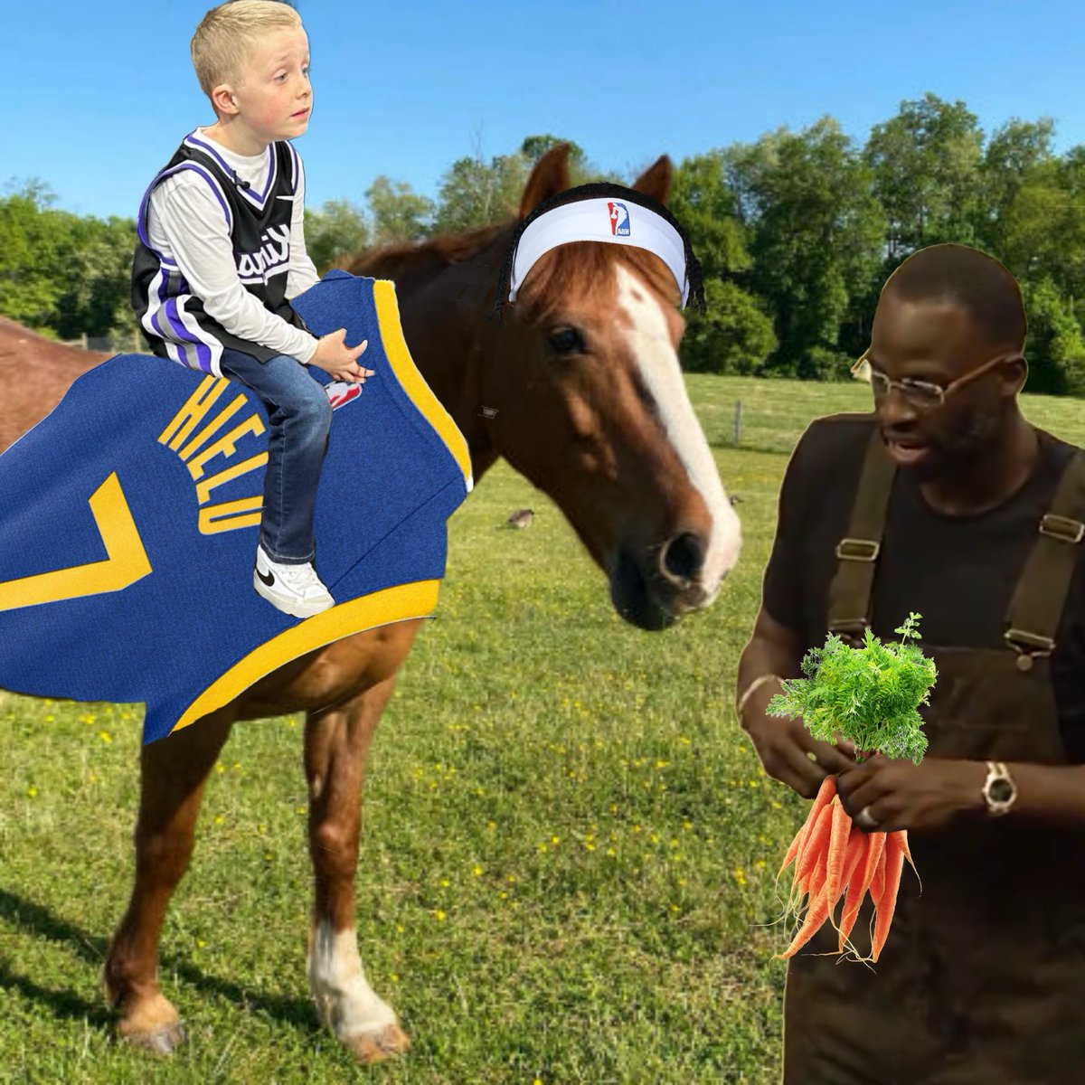 KeeGlockMurray's tweet image. Missed the game last night .. but wanted to thank farmer Draymond for taking care of the barnyard animals #LightTheBeam