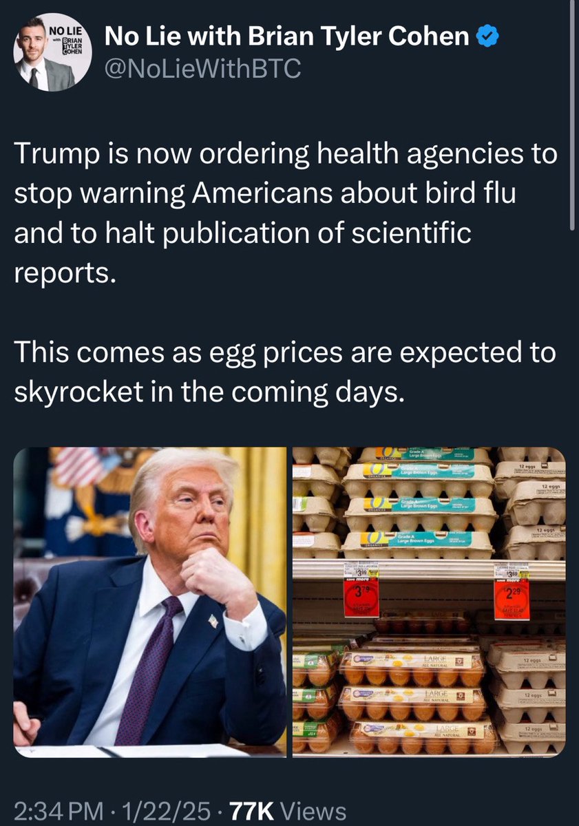 So Trump is making the price of groceries worst while also raising the price of medicine? Where is the part where he cares about any of America or his own base? He dole nothing but actively do harm to people since day one
