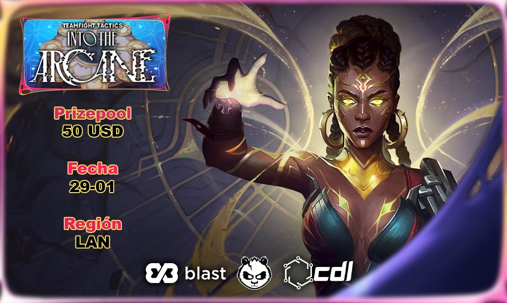 CDL: TFT LATAM N°2

REGIÓN LAN
📅Miércoles 29 de Enero
🟠Cupos: 128
💵Premios: 50 USD
INSCRIPCIÓN GRATUITA