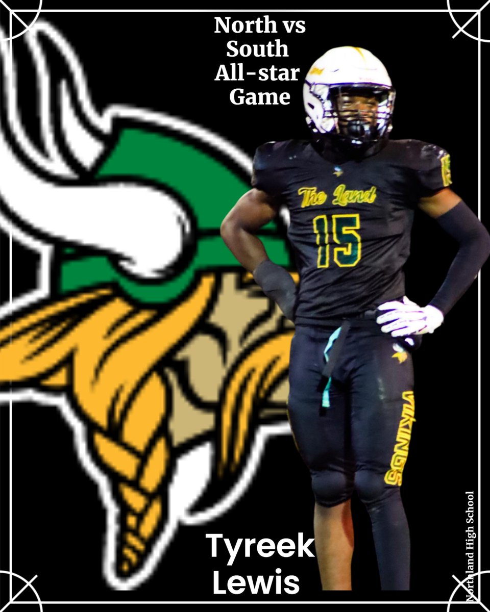 HUGE Congrats to our guy <a href="/r33k15/">Tyreek Lewis</a> on being selected for the North vs. South All-Star game.  This is a huge accomplishment for Tyreek, we are so proud of him.  Go represent The Land big guy!!