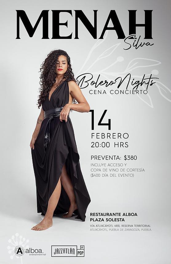 larevista_unica's tweet photo. 🎤 En #Puebla celebra el Día del Amor y la Amistad
con la bella voz de #MenahSilva, en el marco de su "Bolero Nights" cena concierto.
🗓️ Viernes 14 de Febrero.
🕘 20:00 horas.
📍 #Alboa en Plaza Solesta.
🎟️ Preventa: $380.00
* (incluye acceso y copa de vino de cortesía).
🎟️ Día del evento: $400.00
📲 Boletos en preventa:
▶️ https://t.co/MwwF7VKUOp
🎵Este es un evento #JazzatlanPopUp. 🎶
#MenahSilvaBoleroNightsEnPuebla
