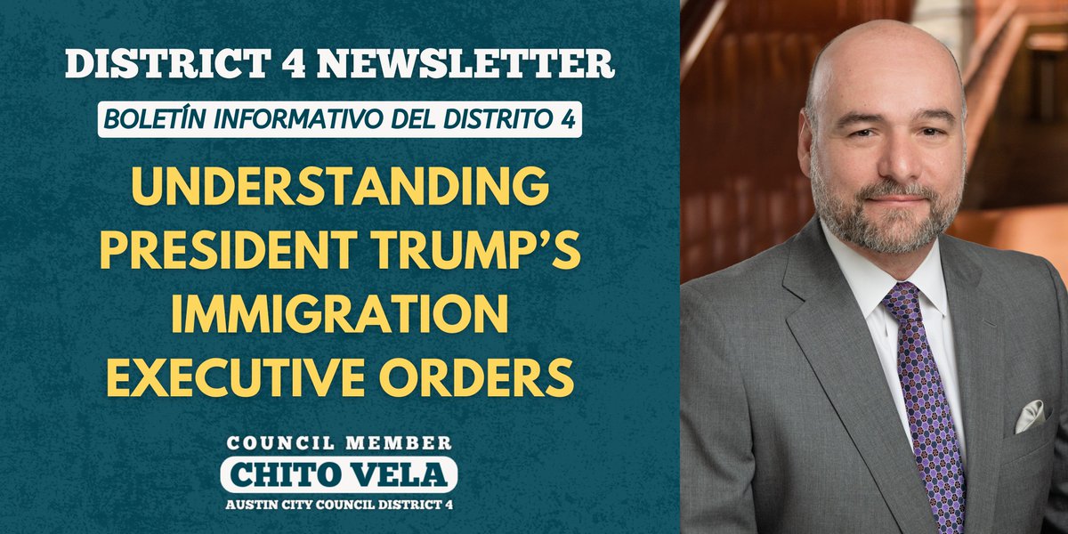 Recently issued immigration orders have sparked uncertainty for many of our neighbors that call #Austin and this country home.

In my latest newsletter, we break down some of those orders and share ways to stay informed.

Read more: bit.ly/d4knowyourrigh…