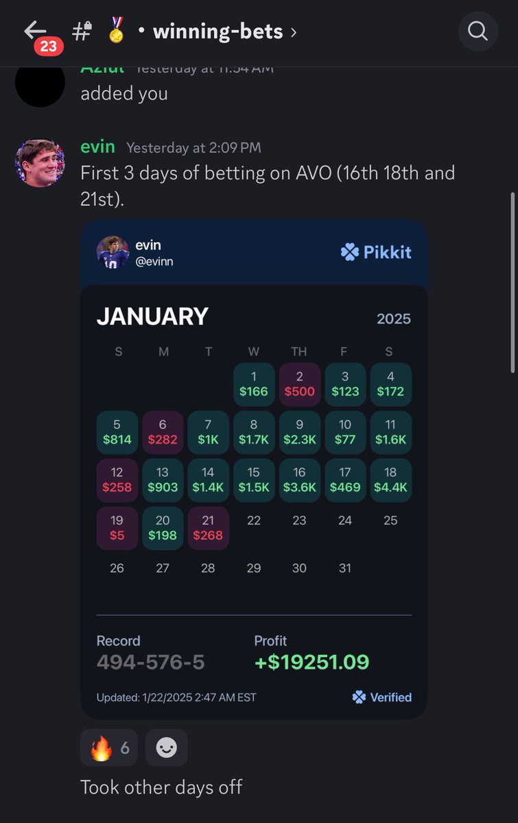 avodotbet's tweet photo. Numbers Never Lie. ๐
FIRST 3 DAYS!?!? ๐ ๐ฅ
Shout out to our Discord member Evin for sharing his #ProfitWithAvo
Get AVO today!
https://t.co/QwgAy2TD2x
Join our Discord
https://t.co/tz8QdtvUXq https://t.co/sx2gkUL12n