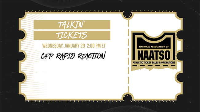 NAATSONews's tweet photo. Join us for the first NAATSO Talkin Tickets of the New Year 🗣️ In this session we will be getting the reactions of those who were in the CFP! Check your emails for registration link!🎟️ https://t.co/h3S3CQGtKN