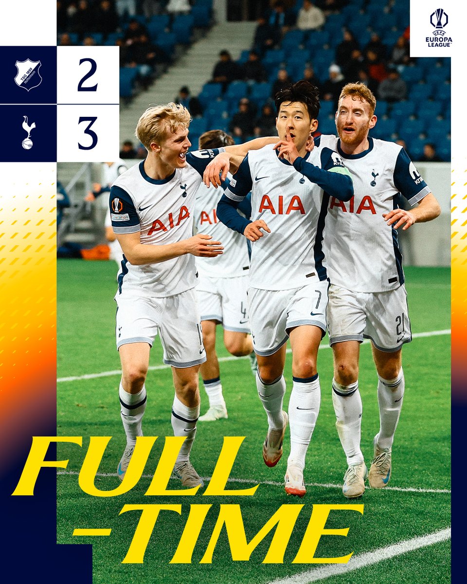 SpursOfficial's tweet photo. Victory in Hoffenheim! 🙌 https://t.co/bTrm9Bmi10