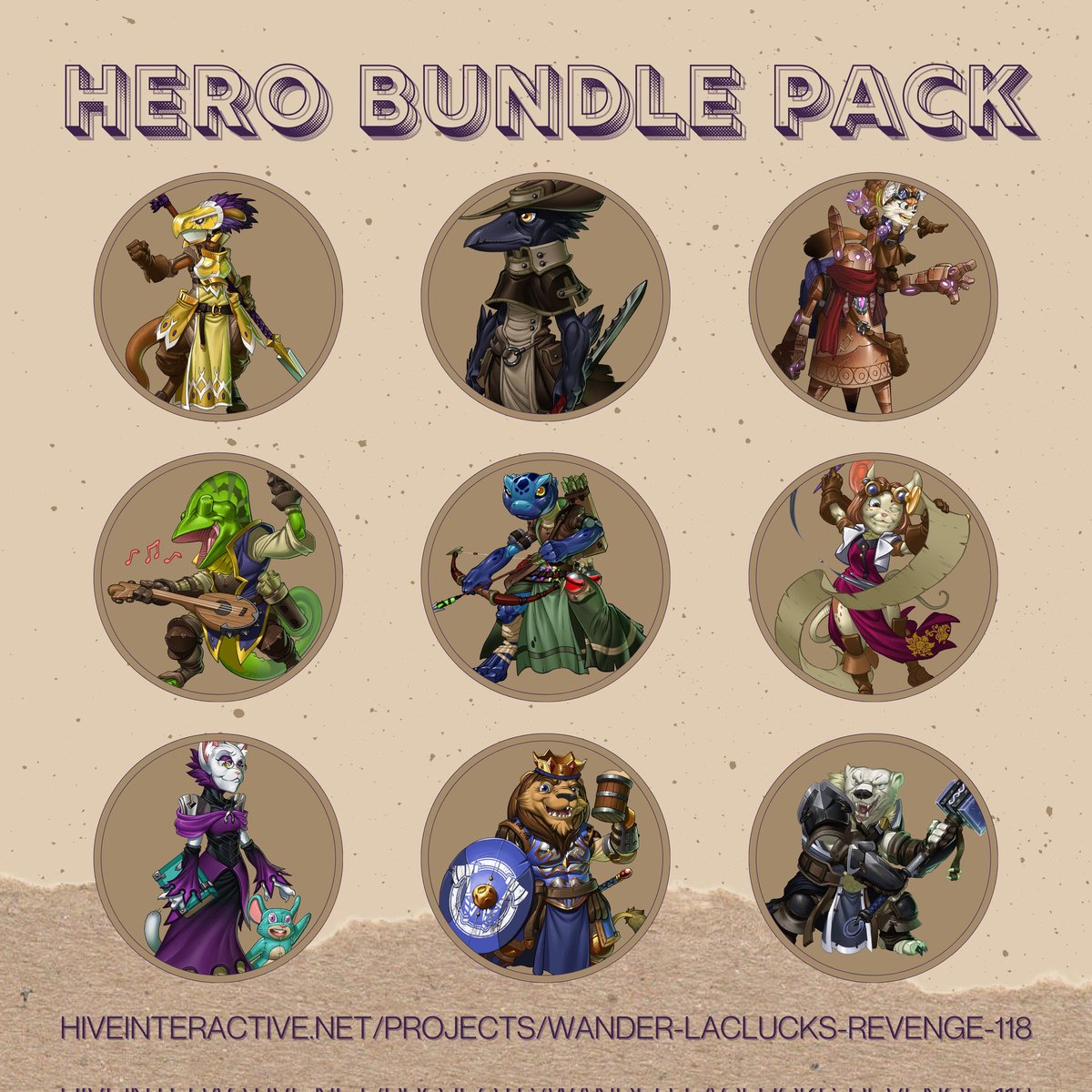 ✨️ The guild is all here! Only via Kickstarter will all these heroes be available in one bundled discount set. Don't forget to add this pack to your pledge before tomorrow!

hiveinteractive.net/projects/wande…

* Bebo, King Ross, and Gunnbjorn are KS Exclusives.