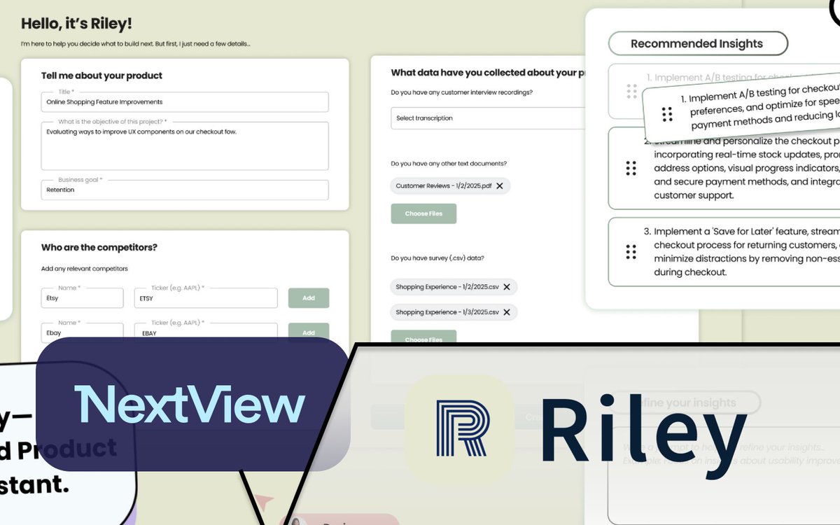 NextView (@nextviewvc) on Twitter photo "Riley’s adaptive AI approach represents the next evolution in how teams will discover and validate opportunities." ✅
Congrats to Riley on the $3M Seed Round, which we were honored to be a part of 🥳
More from NextView Partner <a href="/stephpalmeri/">Stephanie Palmeri</a> here: nextview.vc/blog/nextviews… "Riley’s adaptive AI approach represents the next evolution in how teams will discover and validate opportunities." ✅
Congrats to Riley on the $3M Seed Round, which we were honored to be a part of 🥳
More from NextView Partner <a href="/stephpalmeri/">Stephanie Palmeri</a> here: nextview.vc/blog/nextviews…
