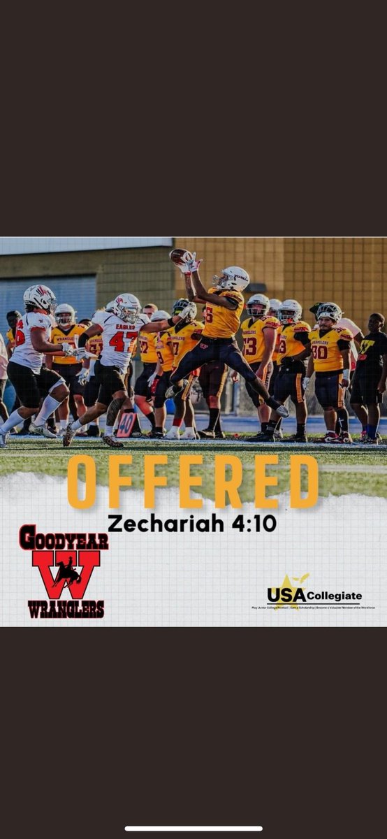 Jerry Keltner (@jerrykeltner32) on Twitter photo #AGTG Blessed to announce that I have received an offer from the Goodyear Wranglers ! <a href="/CoachFunch/">Paul Funches</a> #AGTG Blessed to announce that I have received an offer from the Goodyear Wranglers ! <a href="/CoachFunch/">Paul Funches</a>