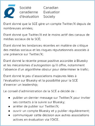 Suivez-nous sur Bluesky bsky.app au compte @evaluationcanada.ca! 👋 Rejoignez-nous pour une expérience plus engageante et sans algorithme.