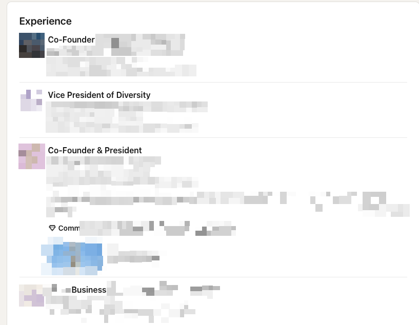 hiring college students thru linkedin has been a huge waste of time

tf you mean you're the co-founder and VP of 15 different clubs