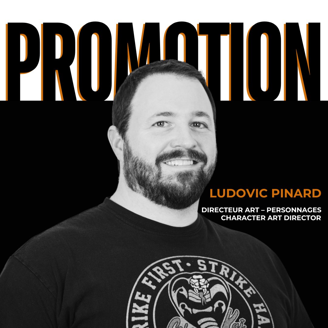 En voici un autre qui mérite des applaudissements! 

🫵Félicitations à Ludovic Pinard qui a été promu Directeur artistique, Personnages
🫵Congratulations to Ludovic Pinard, who has been promoted to Character Art Director