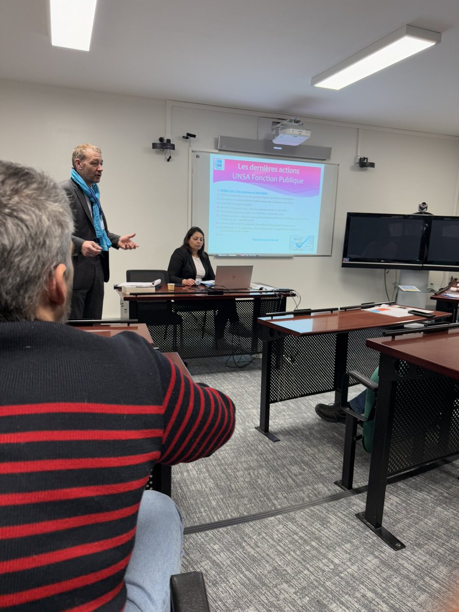 mlaminesylla's tweet photo. Cet après-midi, j’ai répondu à l’invitation de l’UNSA - Premier Ministre pour intervenir à la réunion syndicale organisée à l’INSP (anciennement École Nationale de l’Administration - ENA). @INSP_Fr 

C’est avec grand plaisir que j’ai échangé avec les salariés présents sur les valeurs de l’UNSA et son implantation géographique dans le département du Bas-Rhin (67) en ma qualité de secrétaire général. L’UNSA est une organisation syndicale jeune et ambitieuse, engagée à « faire du syndicalisme autrement » !

Avec les différents intervenants, nous avons réaffirmé la détermination de l’UNSA à être une force de propositions pour accompagner efficacement les agents de la fonction publique, qui est d’ailleurs la 4ᵉ organisation syndicale du secteur public.

Nous avons plaidé pour plus de reconnaissance envers les agents méritants, avec un meilleur suivi, sans favoritisme envers un secteur ou un autre.

L’UNSA défend le développement d’un INSP fort et florissant. 

Merci à CHENOUF Linda pour l’invitation et pour ton engagement en faveur de la défense de la cause des agents de la fonction publique, à Frederic Fessan pour l’accueil et la bienveillance et à Jean Pascal LANUIT pour la qualité et la clarté des informations…

@UATS-Unsa-Premier Ministre @UNSA_officiel @unsa_cese @UNSA_Education @UNSAFerro_Off 
@UNSA-Territoriaux (page officielle) @UNSA-Ferroviaire Alsace 
@UNSA GrandEst 
@UNSA Fonction publique
@syndicatufap