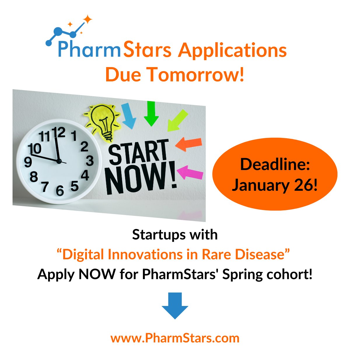 PharmStars (@pharmstars) on Twitter photo ⏳Time is running out! #Startups, apply by Jan. 26 to <a href="/PharmStars/">PharmStars</a> 💥, the pharma-focused #digitalhealth #accelerator. Learn the #pharmaindustry, receive personalized #mentoring, gain access to #pharma #innovation leaders, and get a $150K investment: PharmStars.com ⏳Time is running out! #Startups, apply by Jan. 26 to <a href="/PharmStars/">PharmStars</a> 💥, the pharma-focused #digitalhealth #accelerator. Learn the #pharmaindustry, receive personalized #mentoring, gain access to #pharma #innovation leaders, and get a $150K investment: PharmStars.com