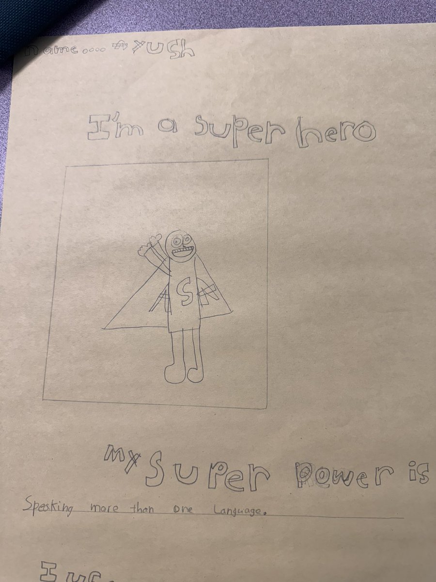 MrsHadskis_ESL's tweet photo. A successful buddy block at @StRoseLimaOCSB between our primary &amp; junior MLs. 2 boys bonded over both living in Ethiopia. Another pair spoke in Spanish to each other. These special cousins enjoyed being paired up. Lastly, check out this student’s superpower. #ocsbML @OCSBContEd https://t.co/F8pjvXJMDb