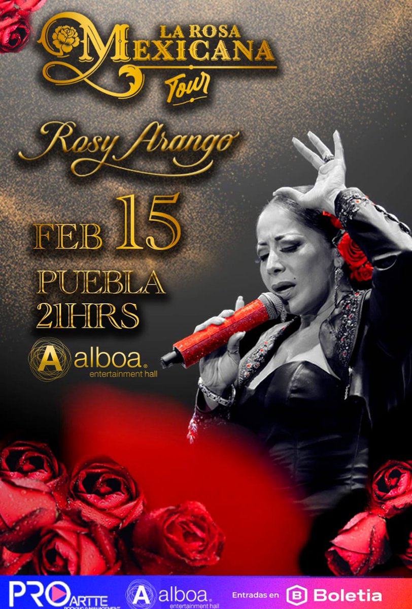 larevista_unica's tweet photo. 🎶 Rosy Arango llega a #Puebla con un show único e imperdible en #Alboa.
🕘 21:00 horas
📆 Sábado 15 de Febrero.
🎟️ Boletos a la venta con #Boletia:
https://t.co/1bBahlyBjs
📍 https://t.co/R6mADN7hKO
#Puebla #RosyArango
#AlboaEntertainmentHall https://t.co/424ZXS3x61