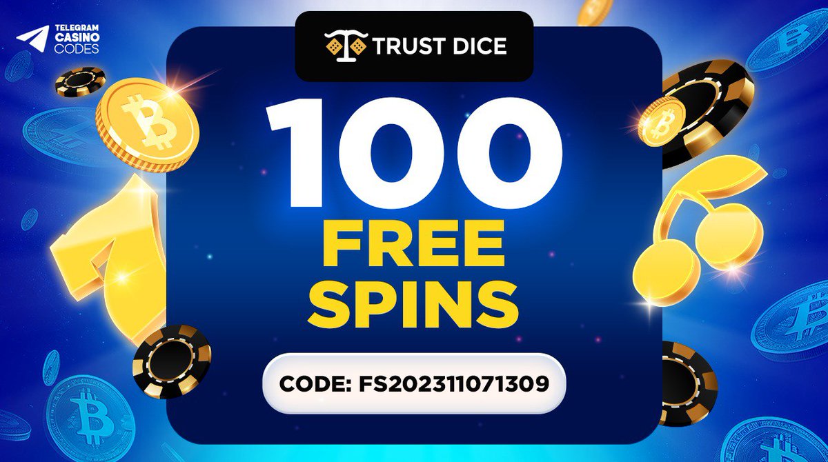 💰 100 NO DEPOSIT FREE SPINS 

⚠️ Only 100 claims available!
🔁 Wagering: 40x
🎮 Game: Fire Lightning
🔝 Max. cashout 1 mBTC

🚀 Use the bonus code at TrustDice to claim now: trustdice.win/?ref=u_bckings