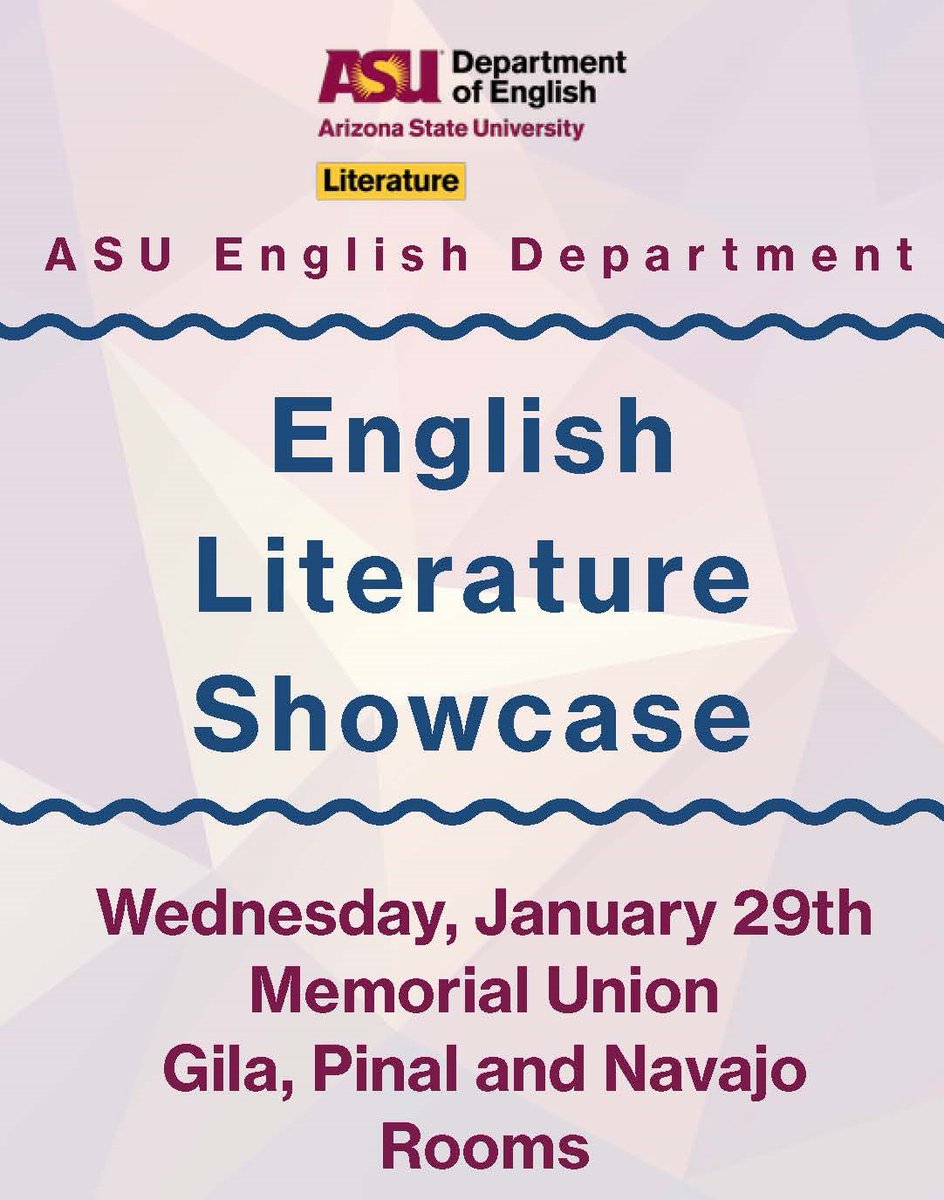 Weds. Jan. 29: <a href="/ASU/">Arizona State University</a> English presents an Undergraduate Literature Showcase! 🪧📝🎨

Students from 2024 lit courses present papers, posters &amp; creative projects. Join us at the Memorial Union, Tempe campus from 11am-3pm. Refreshments!

Info.: ow.ly/e9Yu50ULrzj #ASUHumanities