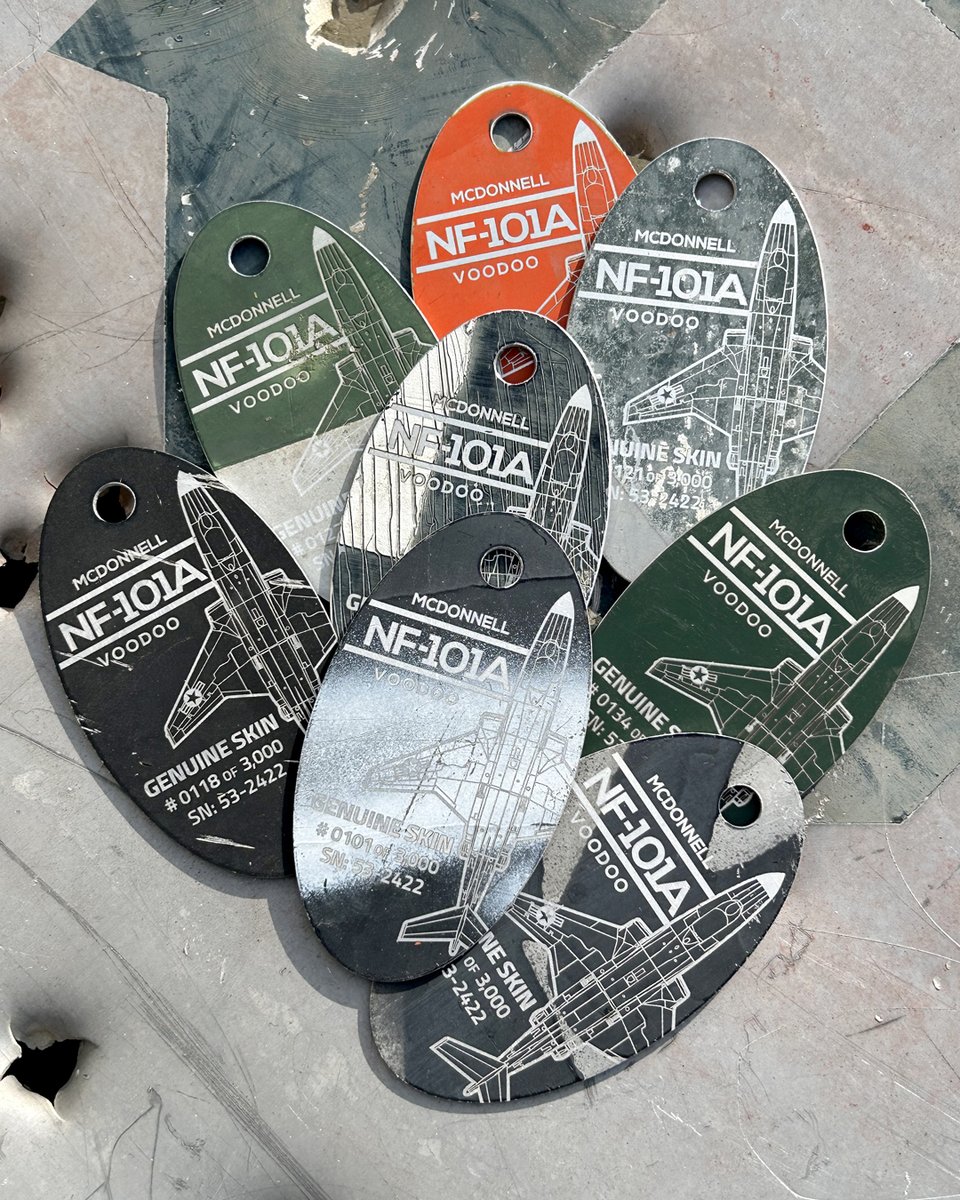 planetags's tweet photo. The F-101A Voodoo PlaneTags Are Here! Made from 53-2422, this aircraft served as a Cold War testbed & radar target, trained NASA astronauts, and now, its incredible story lives on through PlaneTags!
Get yours now: https://t.co/IaXsxlmnTg
#F101Voodoo #PlaneTags https://t.co/TcvHTUCPo8