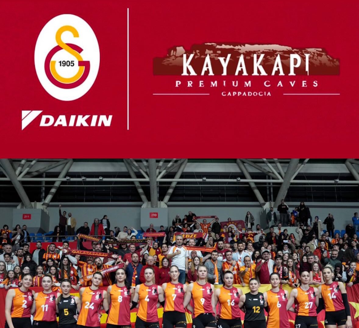 Kayakapi's tweet image. Sponsoru olmaktan gurur duyduğumuz @GSVoleybol1905 Kadın Takımımız @CEVolleyball Challenge Cup'ta yarı finale yükselmiştir 💛❤️

Bu kupa Türkiye'ye gelecek 🏆🇹🇷
Tebrikler Takım! #RuhunlaKükre