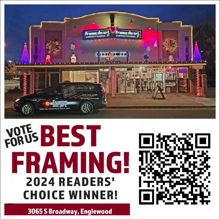 jaysvalet's tweet photo. Help Frame De Art Win Westwords 2025's Best of Denver Award by scanning the QR code below. https://t.co/ADWOK9Whid