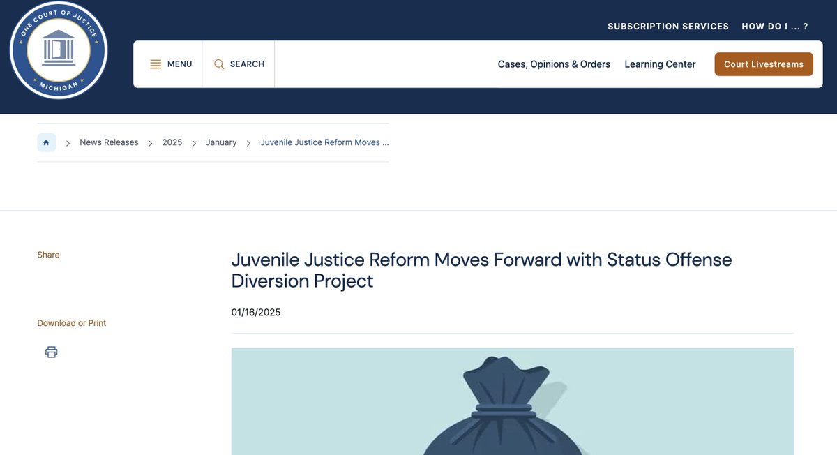 CSGJC's tweet photo. Michigan’s new Status Offense Diversion Project grant program helps connect youth to community-based services instead of involving them in court. This builds on #CSGJC’s work to reform how we work to improve youth outcomes.
Read more: https://t.co/GwGtyPN8y0 #JuvenileJustice https://t.co/s3HNx42R2P