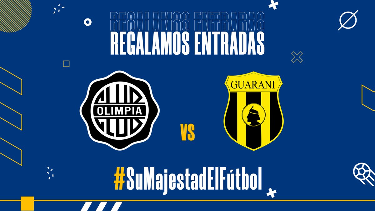 TigoSportsPY's tweet photo. ¡PARA LOS HINCHAS DEL DECANO!

⚪️⚫️Regalamos entradas para el partido de Olimpia 🆚 Guaraní. 🤩

 🤳Enviá una foto viendo el programa + hashtag #SuMajestadElFútbol y ya estás participando. https://t.co/HYwyRkZCdX