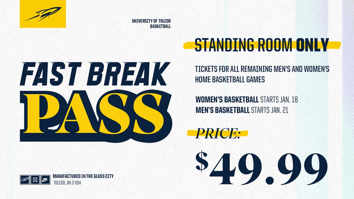 kpmullan's tweet photo. Toledo hoop fans, this one's for you! 

$49.99 = access to games + unforgettable moments, including both Battle of I-75 matchups! 

Get your Fast Break Pass NOW: https://t.co/X5UfzqmfkP

 #TeamToledo https://t.co/rPuyzf1c0F