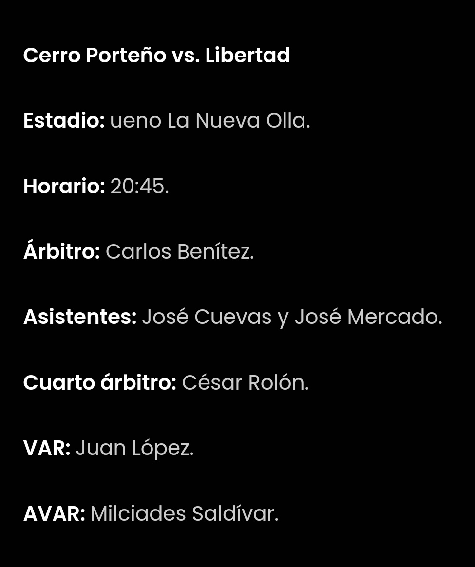 RubenDSosa's tweet photo. Árbitros designados para el juego del Guma por la primera fecha del apertura 2025 donde va de vista a barrio obrero!
#FechaUno #Apertura2025
@SomosVersusPY @Universo970py https://t.co/HoypSRprXU