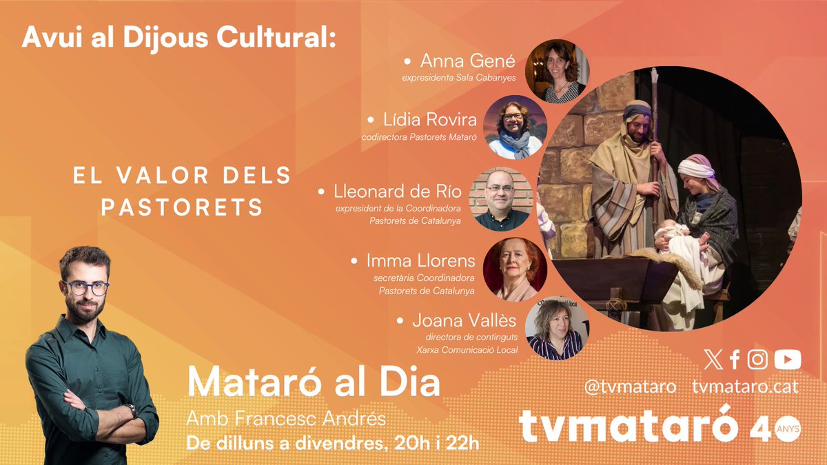 🎭Els Pastorets protagonitzen el primer Dijous Cultural al nou plató de #tvmataró.