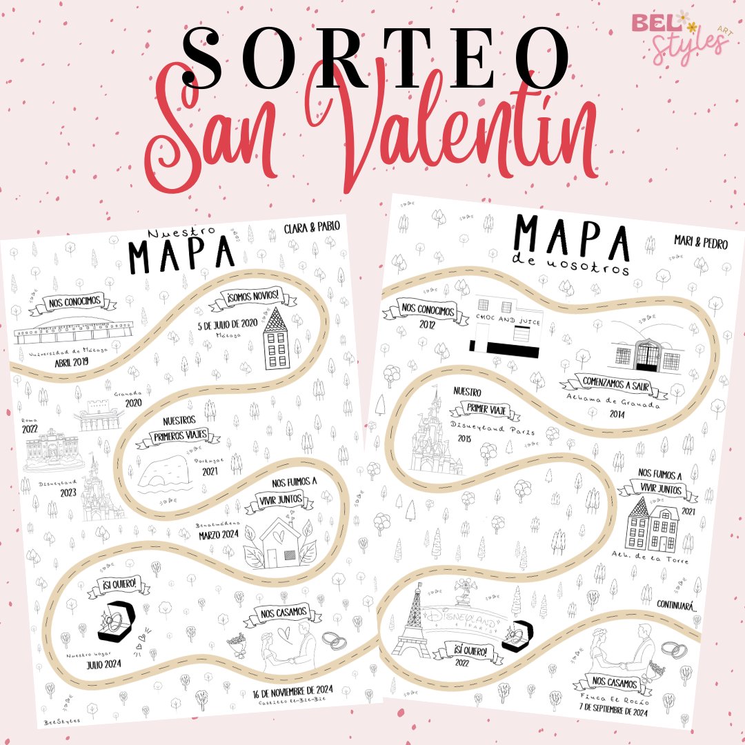 BelStyles_ART's tweet photo. SORTEO de San Valentín 🌹

Mapa de nosotros personalizado con 4 eventos ❤️‍🩹

Puedes participar en instagram 👇🏼
https://t.co/UCbkDtAAk1 https://t.co/660awiBV55