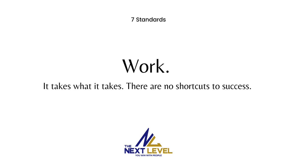 Our whole Program is based on our 7 Standards. Each Standard coincides with what we teach and how we help athletes reach their Next Level!

1. Work
It takes what it takes. There are no shortcuts to success.

#NextLevelProgram #Work #Standards #Athletes