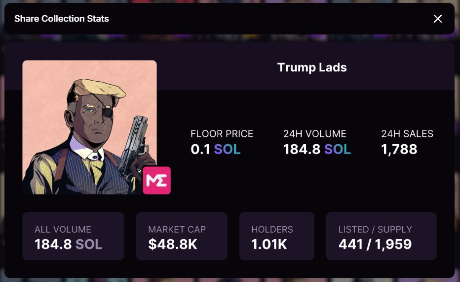 DavidGB# 🧩 (Ø,G)(τ, τ) 🚨💲💲🚨 (@davidgb996) on Twitter photo pay attention to <a href="/Trumplads_/">Trump Lads</a> aped in,,,, i think will be the beta of <a href="/MadLads/">Mad Lads</a>
gooo gooo to the <a href="/MagicEden/">Magic Eden 🪄</a> and buy urs!! pay attention to <a href="/Trumplads_/">Trump Lads</a> aped in,,,, i think will be the beta of <a href="/MadLads/">Mad Lads</a>
gooo gooo to the <a href="/MagicEden/">Magic Eden 🪄</a> and buy urs!!