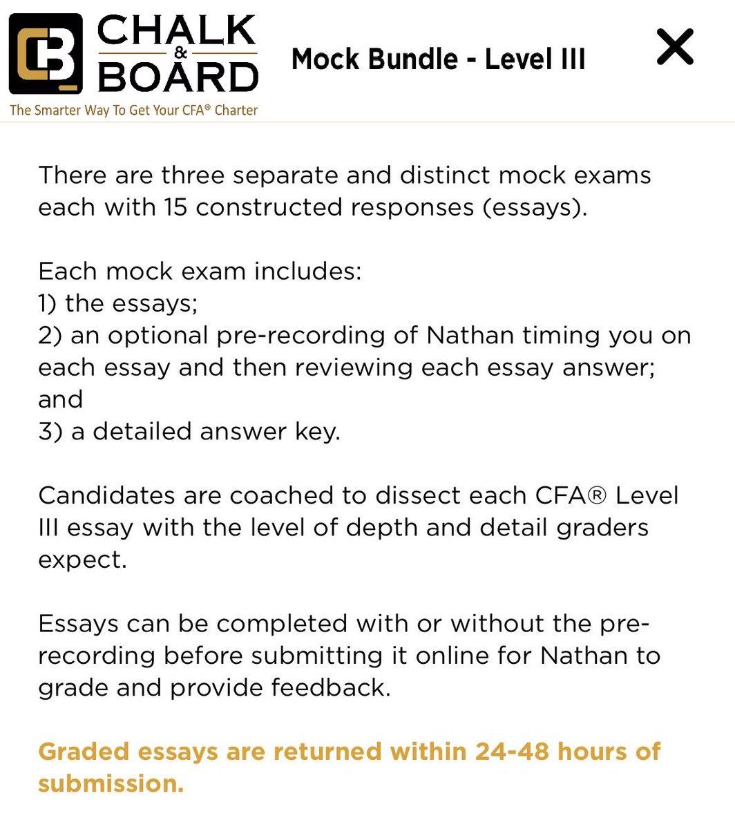 ChalknBoard's tweet photo. Want to pass the CFA Level 3 exam without frustrating retakes? Use Chalk & Board's Level 3 Mock Bundle in your final review. You'll cover a wide range of testable material with personal grading and feedback: https://t.co/gLvU5qlzjy
#cfaprogram #cfaexam #cfalevel3 https://t.co/MGkVlFlyiA