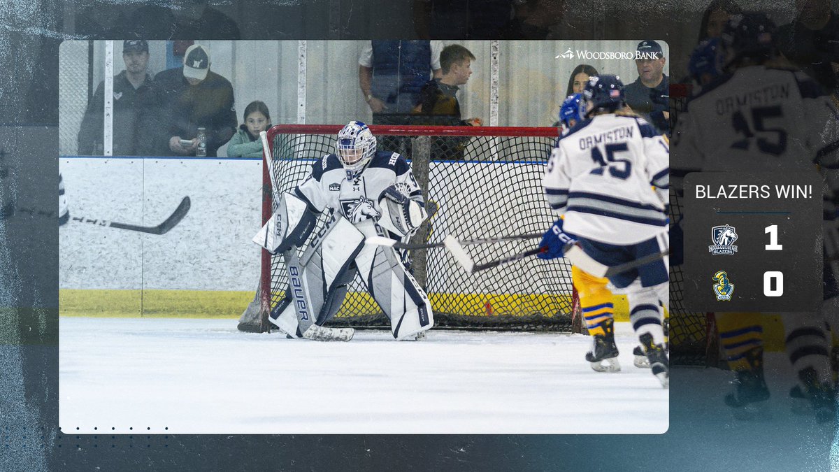 HoodBlazers's tweet photo. BLAZERS WIN!!!
Sofie Ancona nets the only score of the game as Maggie Grijalva earns her first career shutout in the Blazers' 1-0 win over Neumann University!!!
🏒🔥🏒🔥🏒🔥
#ChampionMentality #BringYourBest #MACih #d3ih #MACicehockey #d3icehockey #MAChky @hood_whockey https://t.co/2BJ41gfaqs