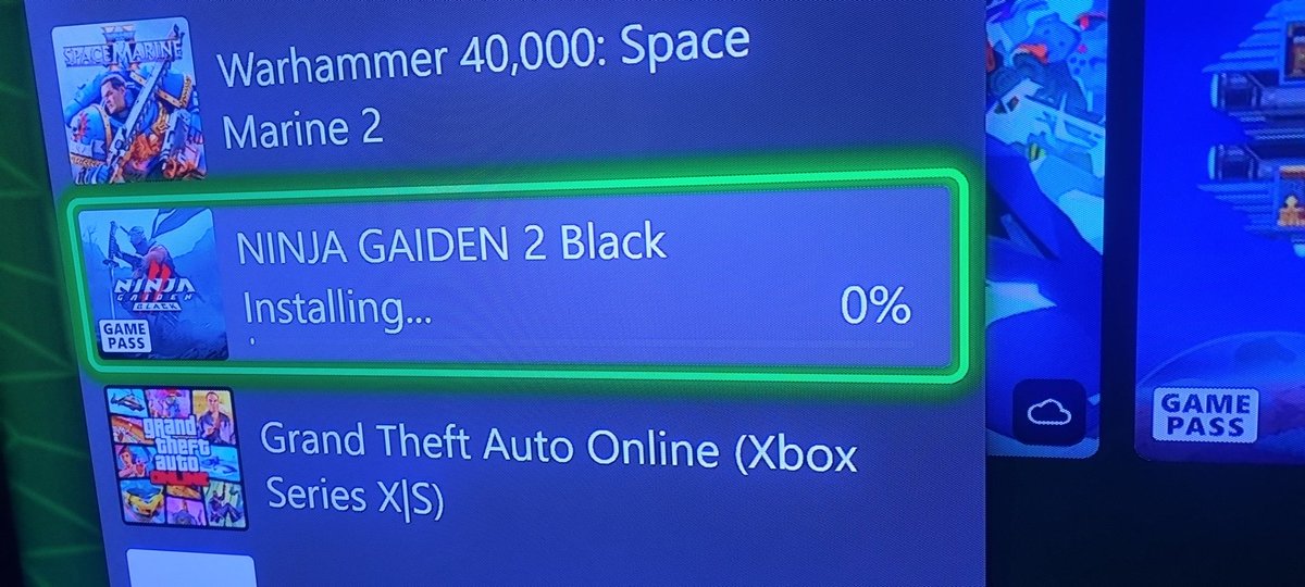 TheWelshGamer93's tweet photo. So it begins #ThePowerOfXboxGamePass #XboxGamePass #NinjaGaiden https://t.co/220kzuK7mT