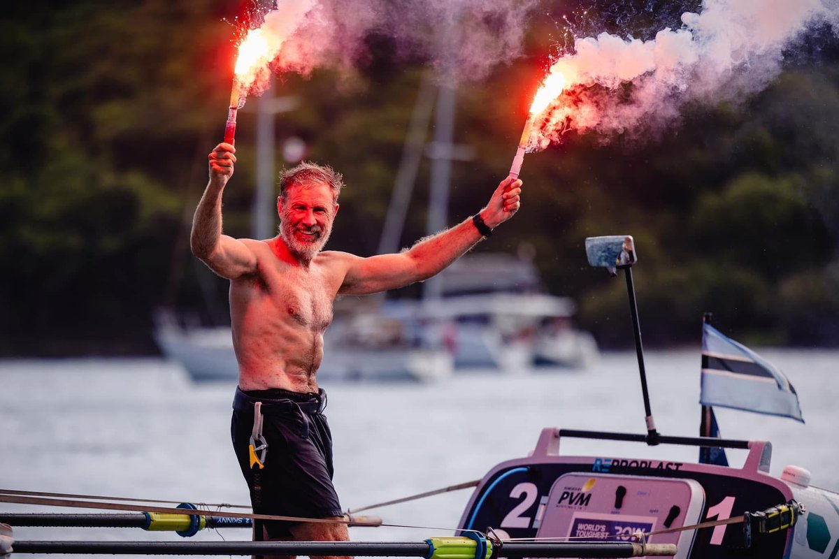 tshepanglerato's tweet photo. Marc Germiquet has WON!  

The 1st Motswana to row across the ocean. from La Gomera in the Canary Islands to English Harbour in Antigua, in 43 days, 7 hours, and 21 minutes. 

🇧🇼🇧🇼🇧🇼🇧🇼❤️

Re ya airport ka di bikini! @KalaharianSon https://t.co/DsfXpwKpbK