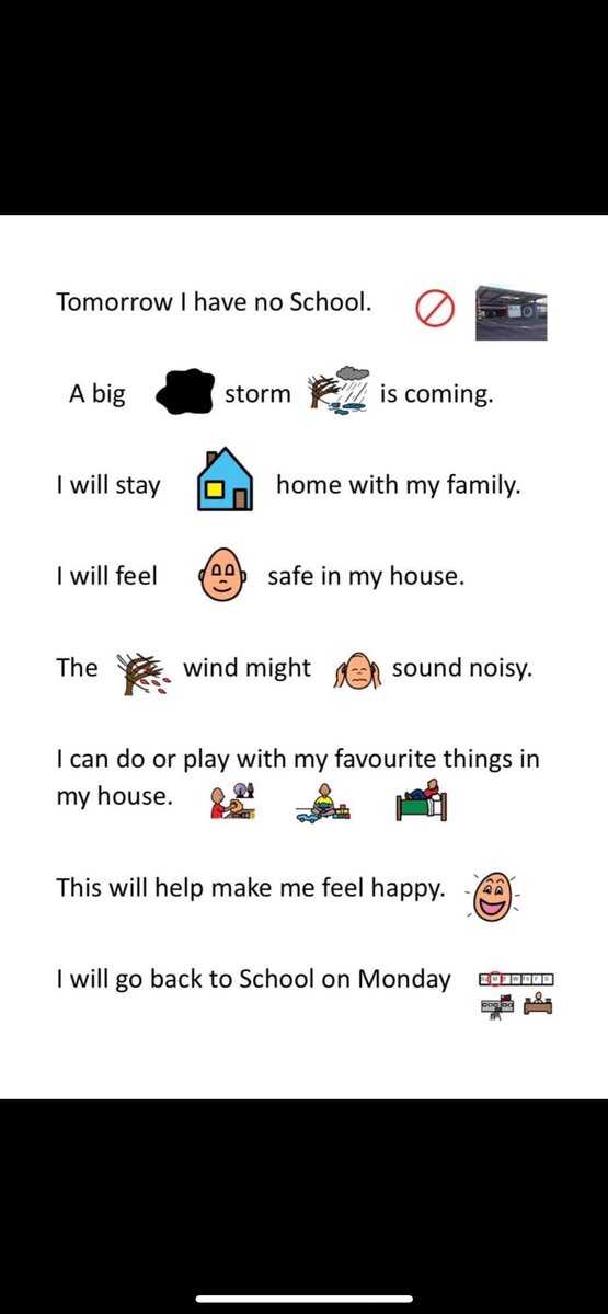 A little visual timetable for anyone who needs it for tomorrow’s unexpected closure 💜