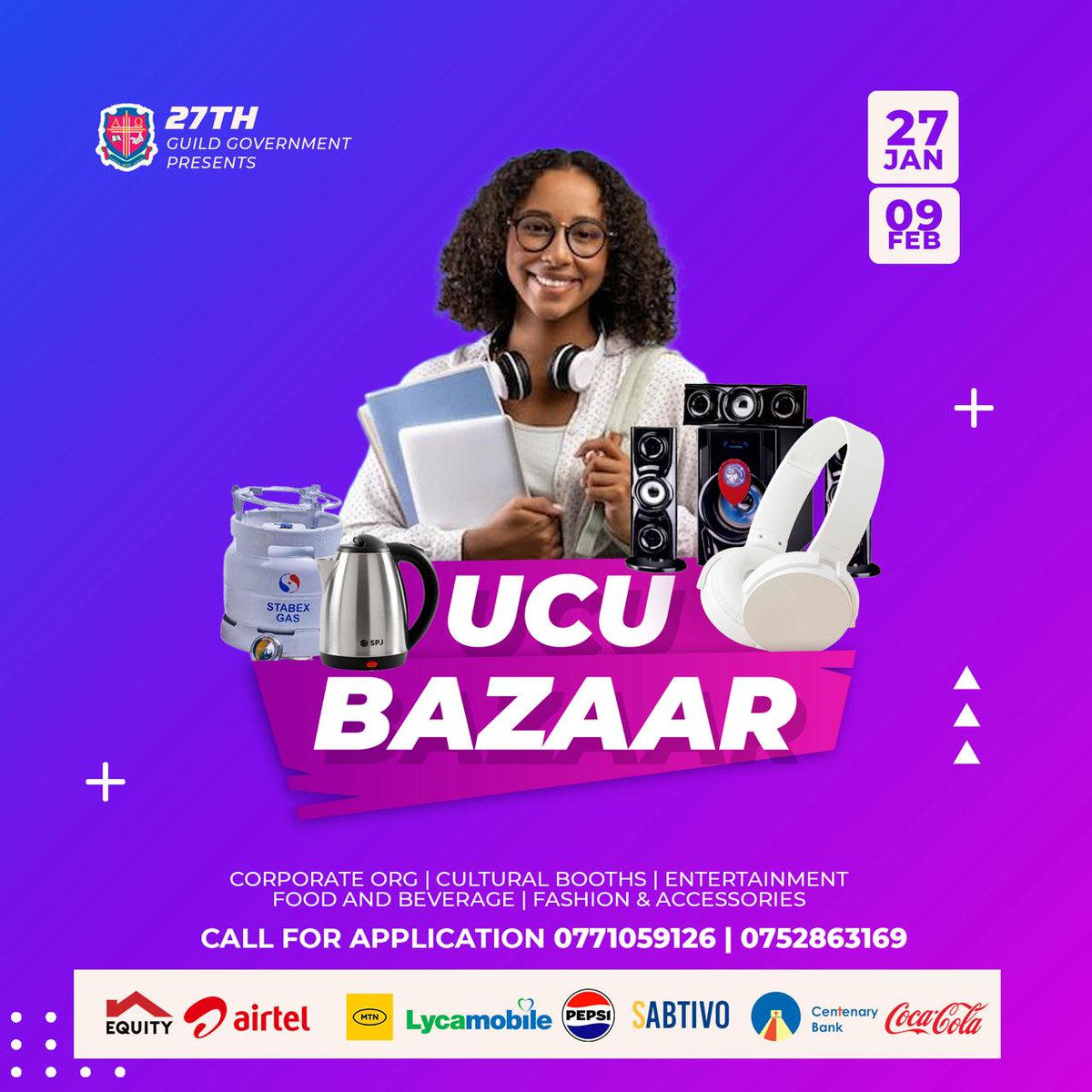 UCU 27th Guild Government (@theucuguild) on Twitter photo Calling all business owners and students. Step right up! Our bazaar is buzzing with vendors ready to delight you with their goods. Join the fun and support our community while finding unique treasures to take home at the sweetest prices!🥳 
📞0771059126 (Mulangira McCarthy) Calling all business owners and students. Step right up! Our bazaar is buzzing with vendors ready to delight you with their goods. Join the fun and support our community while finding unique treasures to take home at the sweetest prices!🥳 
📞0771059126 (Mulangira McCarthy)